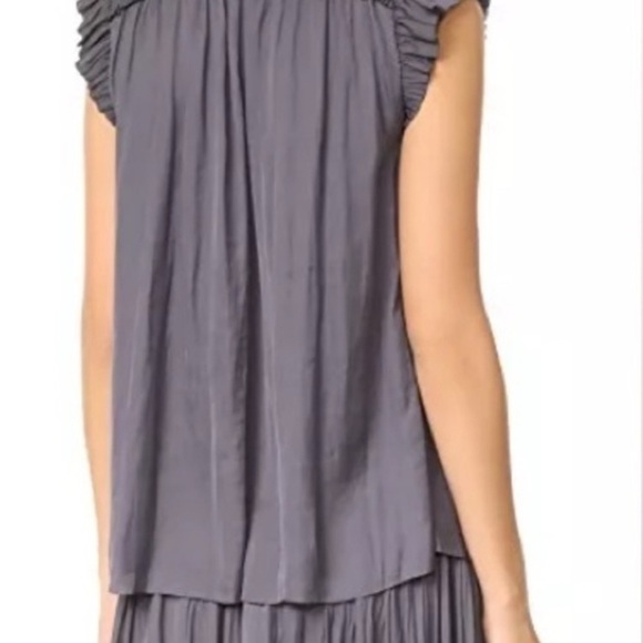 Ulla Johnson Ren Top Ruffle Silky Navy Blue size 2 - Picture 4 of 7